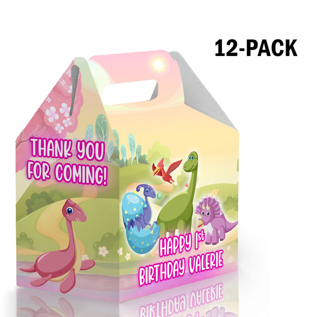 Dinosaurs Candy Gable Box for Birthday Party Favors 12 Pack - 4.4x4.5in #Style 2