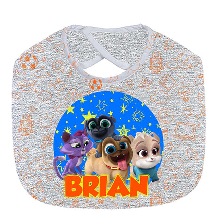 Puppy Dog Pals Baby Bib With Name Custom Gift for Shower Boy Girl Son Daughter