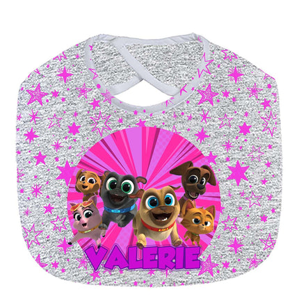 Puppy Dog Pals Baby Bib With Name Custom Gift for Shower Boy Girl Son Daughter