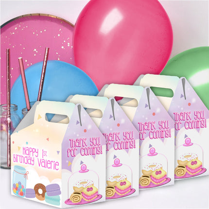 Candyland Candy Gable Box for Birthday Party Favors 12 Pack - 4.4x4.5in