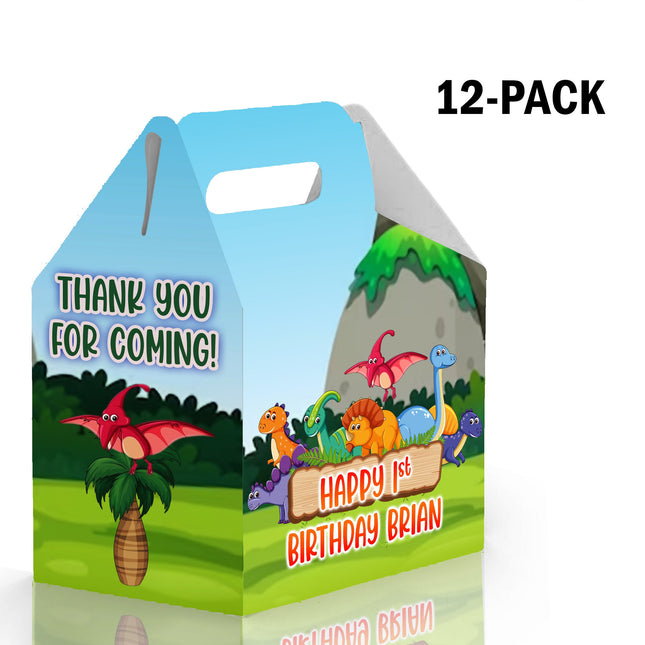 Dinosaurs Candy Gable Box for Birthday Party Favors 12 Pack - 4.4x4.5in #Style 3