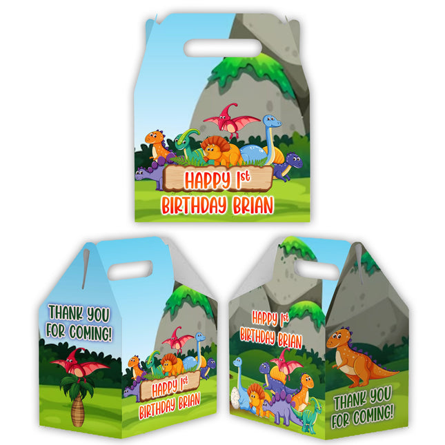 Dinosaurs Candy Gable Box for Birthday Party Favors 12 Pack - 4.4x4.5in #Style 3
