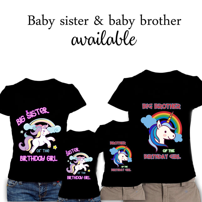 Unicorn Birthday Girl & Family Matching Shirts #Style2