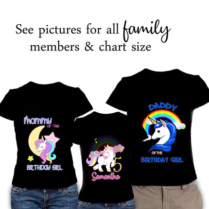 Unicorn Birthday Girl & Family Matching Shirts #Style2