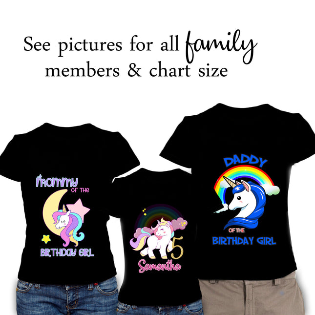Unicorn Birthday Girl & Family Matching Shirts #Style2