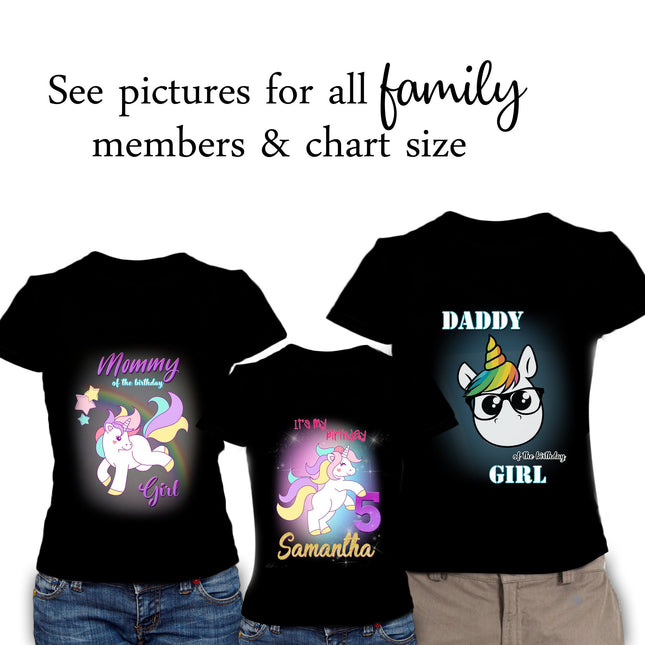 Unicorn Birthday Girl & Family Matching Shirts