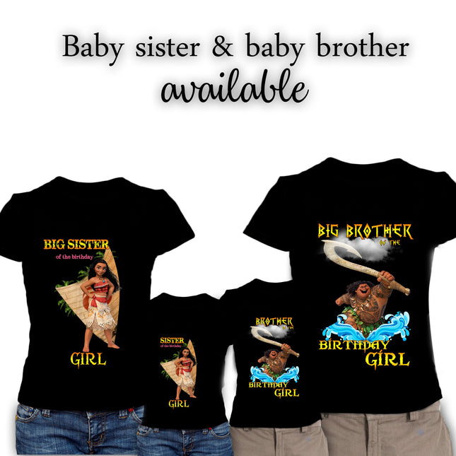 Moana Birthday Girl & Family Matching Shirts