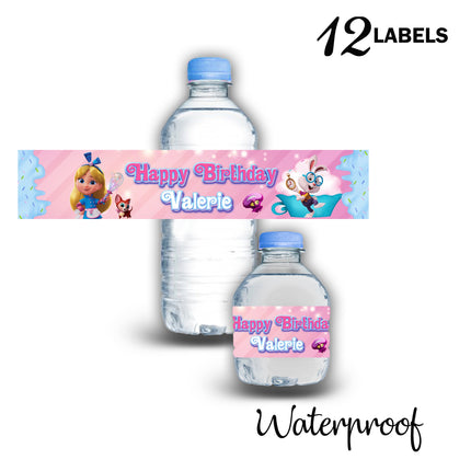 Alice Bakery Bottle Labels | 12-Pack Waterproof Stickers | Ideal for 16.9oz & 8 fl oz Bottles