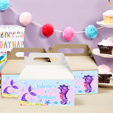 Mermaid Tail Gable Box Labels | 12-Pack Stickers | Size 6x3.25in