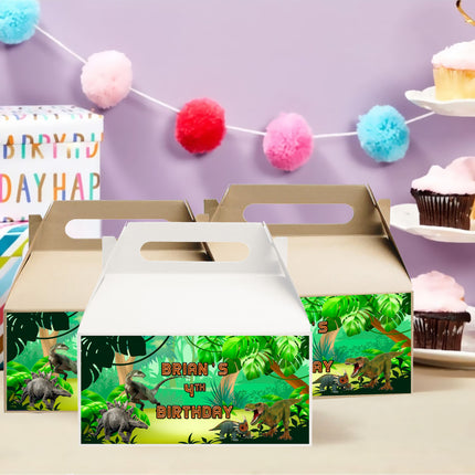 Dinosaurs Gable Box Labels | 12-Pack Stickers | Size 6x3.25in