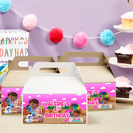 Doc McStuffins Gable Box Labels | 12-Pack Stickers | Size 6x3.25in