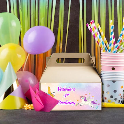 Unicorn Gable Box Labels | 12-Pack Stickers | Size 6x3.25in