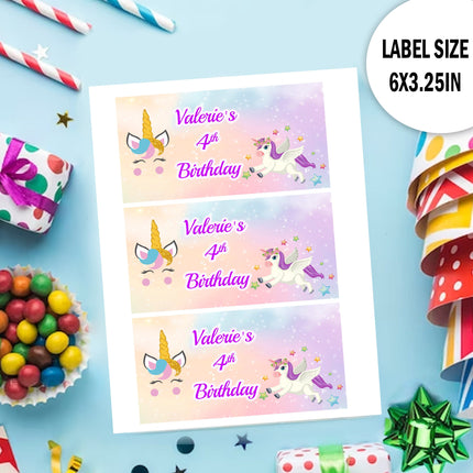 Unicorn Gable Box Labels | 12-Pack Stickers | Size 6x3.25in
