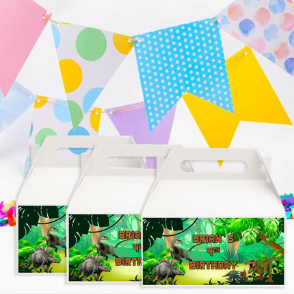 Dinosaurs Gable Box Labels | 12-Pack Stickers | Size 6x3.25in