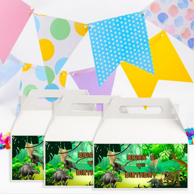 Dinosaurs Gable Box Labels | 12-Pack Stickers | Size 6x3.25in