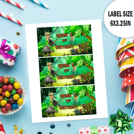 Dinosaurs Gable Box Labels | 12-Pack Stickers | Size 6x3.25in