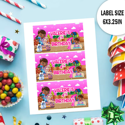 Doc McStuffins Gable Box Labels | 12-Pack Stickers | Size 6x3.25in