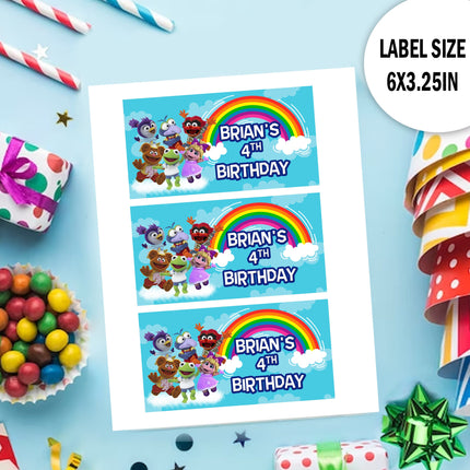 Muppet Babies Gable Box Labels | 12-Pack Stickers | Size 6x3.25in