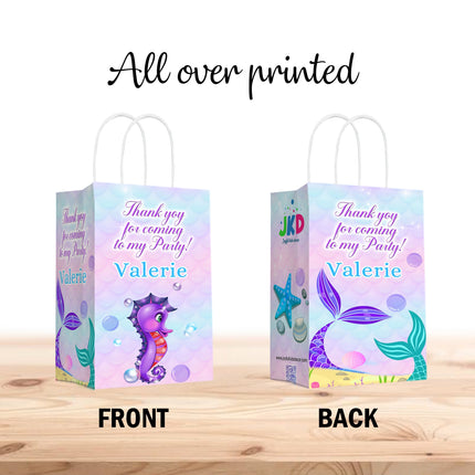 Mermaid Tail Bags with Handles for Kids Gift Favor Birthday Party - 12pack