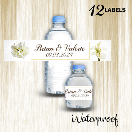 Wedding Bottle Water Labels Waterproof Stickers for Kids Birthday Party Favor | 12-Pack Ideal for 16.9oz & 8 fl oz Bottles