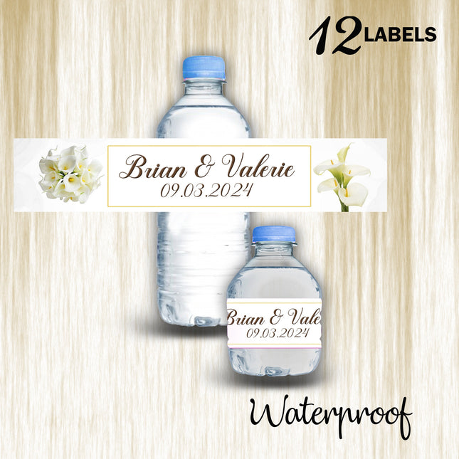 Wedding Bottle Water Labels Waterproof Stickers for Kids Birthday Party Favor | 12-Pack Ideal for 16.9oz & 8 fl oz Bottles