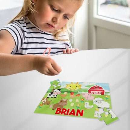 Farm Puzzle with Name Kids Jigsaw Gift Son Daughter Birthday | 30pcs 7.5x9.5in