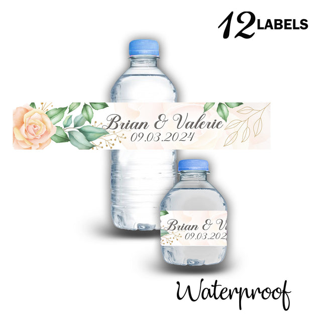 Bridal Shower Bottle Water Labels Waterproof Stickers for Kids Birthday Party Favor | 12-Pack Ideal for 16.9oz & 8 fl oz Bottles