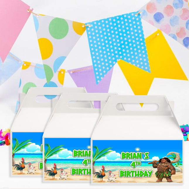 Maui Gable Box Labels | 12-Pack Stickers | Size 6x3.25in