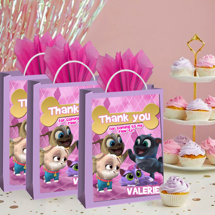Puppy Dog Pals Gift Favor Bag Labels | 12-Pack Stickers | Size 8x5in