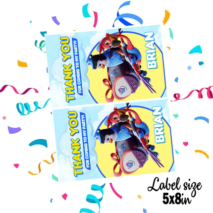 TOTS Gift Favor Bag Labels | 12-Pack Stickers | Size 8x5in