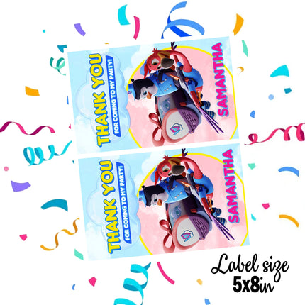TOTS Gift Favor Bag Labels | 12-Pack Stickers | Size 8x5in