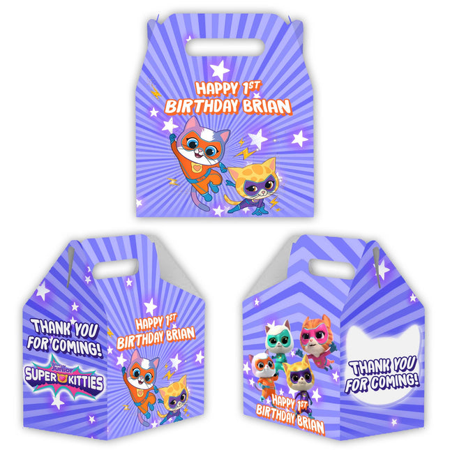 Superkitties Candy Gable Box for Birthday Party Favors 12 Pack - 4.4x4.5in