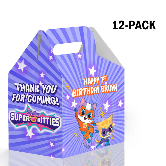 Superkitties Candy Gable Box for Birthday Party Favors 12 Pack - 4.4x4.5in