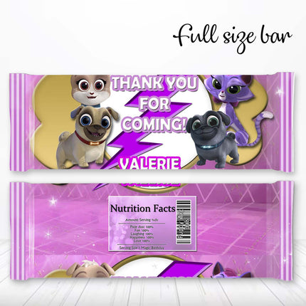 Puppy Dog Pals Candy Bar Labels for Party Decor Chocolate Birthday Favor | 12-Pack Stickers Fits Chocolate Bar 1.55oz