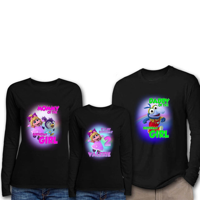 Muppet Babies Birthday Girl & Family Matching Shirts | Black Long Sleeve