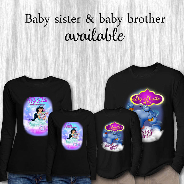 Jasmine Birthday Girl & Family Matching Shirts | Black Long Sleeve