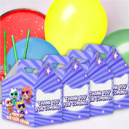 Superkitties Candy Gable Box for Birthday Party Favors 12 Pack - 4.4x4.5in