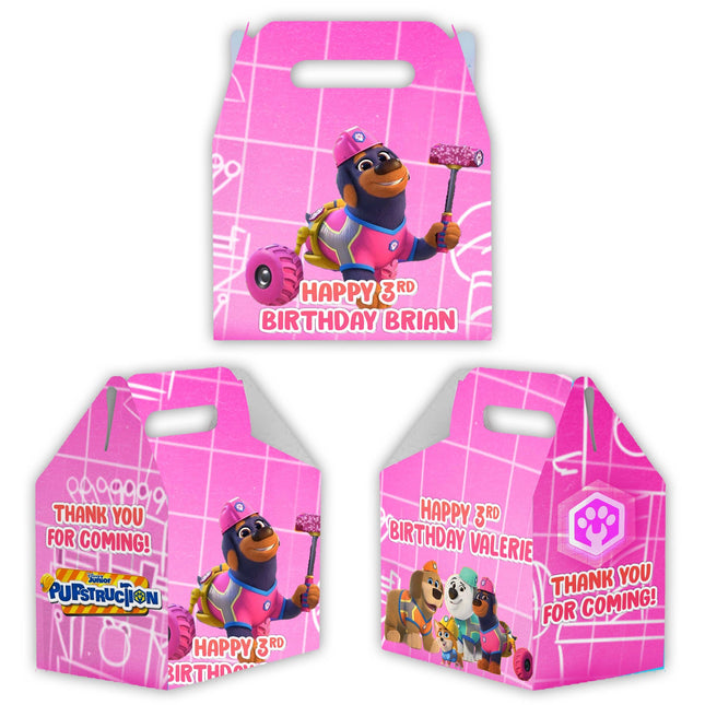 Pupstruction Candy Gable Box for Birthday Party Favors 12 Pack - 4.4x4.5in