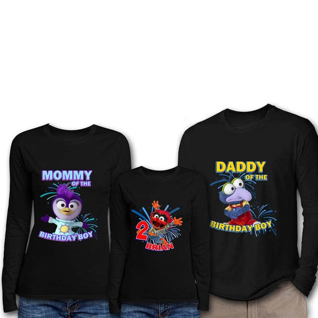 Muppet Babies Birthday Boy & Family Matching Shirts | Black Long Sleeve #Style 2