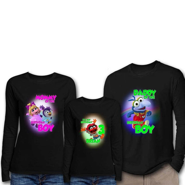 Muppet Babies Birthday Boy & Family Matching Shirts | Black Long Sleeve