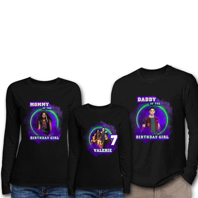 Zombies Birthday Girl & Family Matching Shirts | Black Long Sleeve