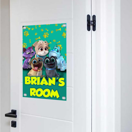 Puppy Dog Pals Sign Room Door Nursery Decor Gift for Boy Girl Grandson Granddaughter | Vinyl Customizable 14x22in