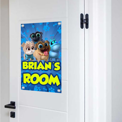 Puppy Dog Pals Sign Room Door Nursery Decor Gift for Boy Girl Grandson Granddaughter | Vinyl Customizable 14x22in