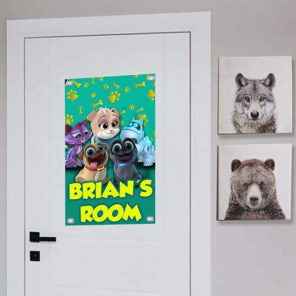 Puppy Dog Pals Sign Room Door Nursery Decor Gift for Boy Girl Grandson Granddaughter | Vinyl Customizable 14x22in