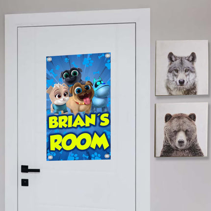 Puppy Dog Pals Sign Room Door Nursery Decor Gift for Boy Girl Grandson Granddaughter | Vinyl Customizable 14x22in