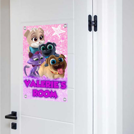 Puppy Dog Pals Sign Room Door Nursery Decor Gift for Boy Girl Grandson Granddaughter | Vinyl Customizable 14x22in