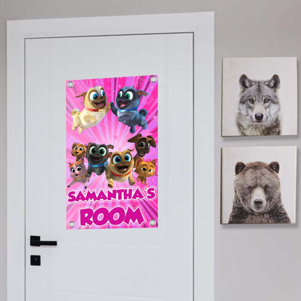 Puppy Dog Pals Sign Room Door Nursery Decor Gift for Boy Girl Grandson Granddaughter | Vinyl Customizable 14x22in