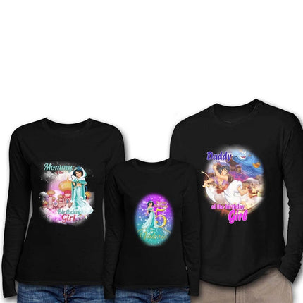 Jasmine Birthday Girl & Family Matching Shirts | Black Long Sleeve
