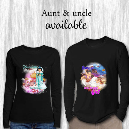 Jasmine Birthday Girl & Family Matching Shirts | Black Long Sleeve