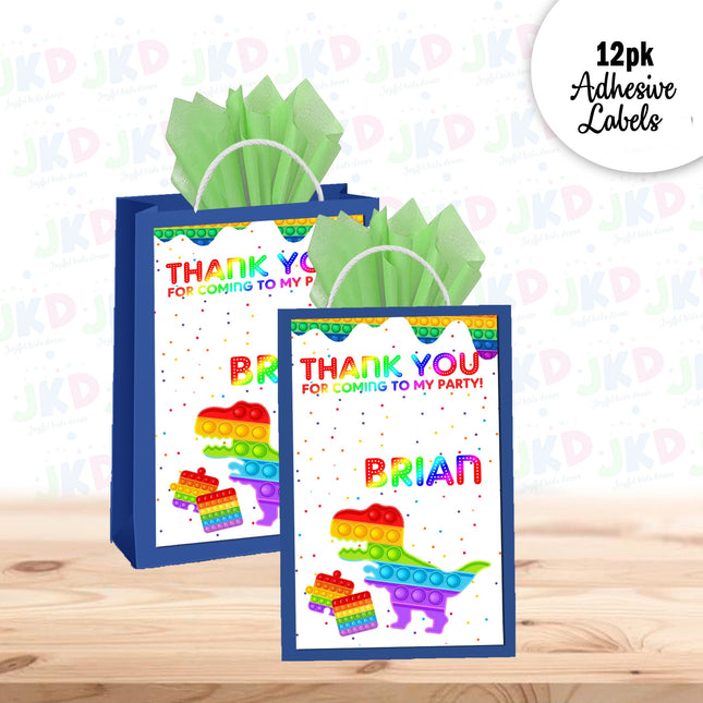 Pop It Gift Favor Bag Labels | 12-Pack Stickers | Size 8x5in